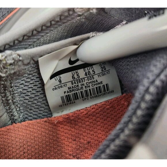 Nike Free RN 2017 Women's Running Shoes Size 9 Gray Coral - Picture 8 of 10